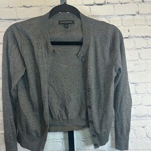 Banana Republic Charcoal Button-Up Cardigan Sz XS